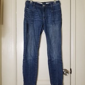 PILCRO AND THE LETTERPRESS ANTHROPOLOGIE blue high rise leggings 28